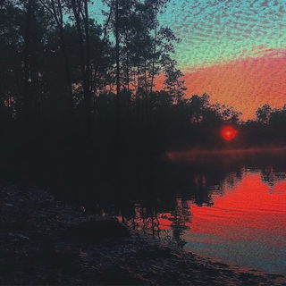 Collar of Melted Hours style, Midjourney V6.1: realistic landscape photograph of quiet dawn