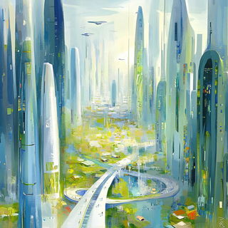 Dripstone Atlas style, Midjourney V6.1: megacity with futuristic bioarchitecture