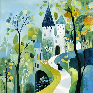 Dripstone Atlas style, Midjourney V6.1: retro fairy-tale illustration