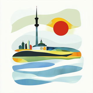 Dripstone Atlas style, Midjourney V6.1: bold minimalist logo design for Istanbul city municipal services
