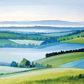 Dripstone Atlas style, Midjourney V6.1: realistic landscape photograph of quiet dawn