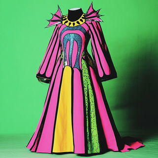 Fabrifolia style, Midjourney V6.1: haute-couture fashion outfit