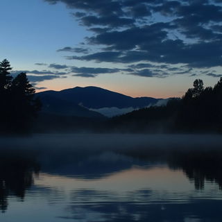Ceramanga style, Midjourney V6.1: realistic landscape photograph of quiet dawn