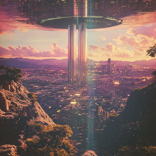 Lumenclay style, Midjourney V6.1: megacity with futuristic bioarchitecture