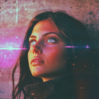 Lumenclay style, Midjourney V6.1: photographic portrait of female protagonist