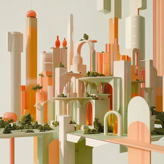 Illuminated Grove style, Midjourney V6.1: megacity with futuristic bioarchitecture