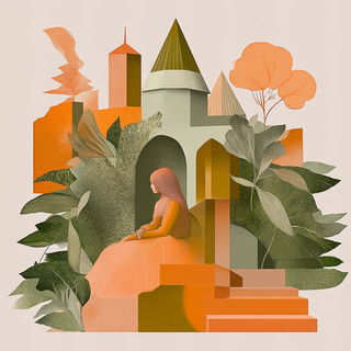 Illuminated Grove style, Midjourney V6.1: retro fairy-tale illustration