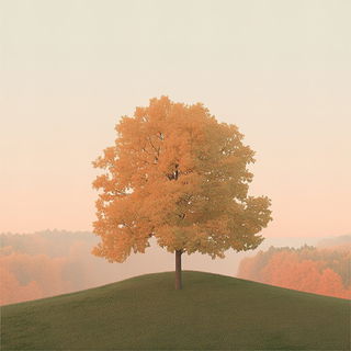 Illuminated Grove style, Midjourney V6.1: realistic landscape photograph of quiet dawn