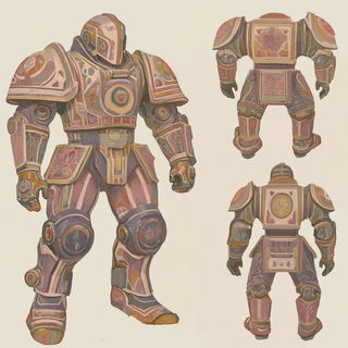 Inkcurrent Aerography style, Midjourney V6.1: concept art character design of retropunk steam knight