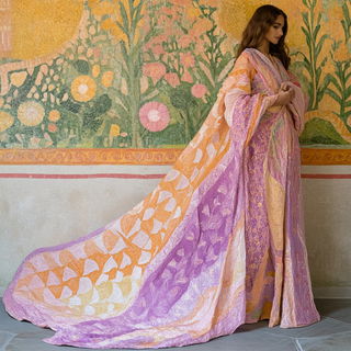 Inkcurrent Aerography style, Midjourney V6.1: haute-couture fashion outfit