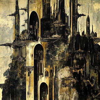 Solargloam style, Midjourney V6.1: megacity with futuristic bioarchitecture