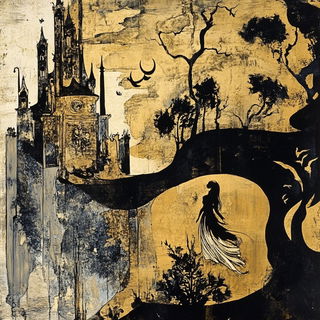 Solargloam style, Midjourney V6.1: retro fairy-tale illustration