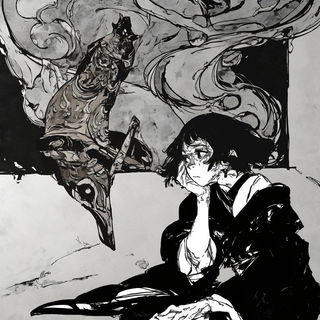 Solargloam style, Midjourney V6.1: black-and-white manga comic strip