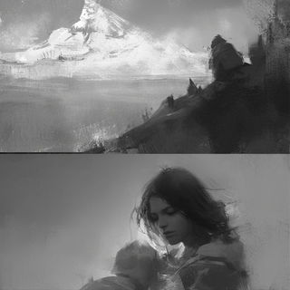Sunfall Modelworks style, Midjourney V6.1: black-and-white manga comic strip