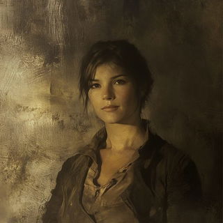 Sunfall Modelworks style, Midjourney V6.1: photographic portrait of female protagonist