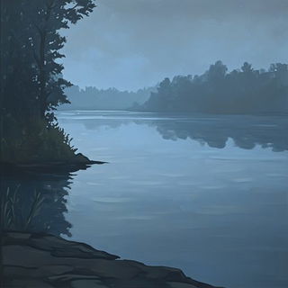 Chromasamba style, Midjourney V6.1: realistic landscape photograph of quiet dawn