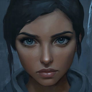 Chromasamba style, Midjourney V6.1: photographic portrait of female protagonist