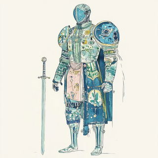 Dovetail Storylands style, Midjourney V6.1: concept art character design of retropunk steam knight