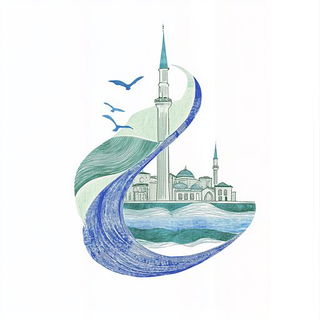 Dovetail Storylands style, Midjourney V6.1: bold minimalist logo design for Istanbul city municipal services