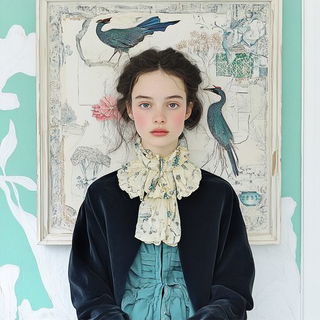 Dovetail Storylands style, Midjourney V6.1: photographic portrait of female protagonist