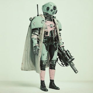 Ravencinder style, Midjourney V6.1: concept art character design of retropunk steam knight