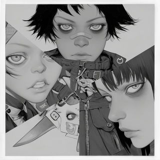 Ravencinder style, Midjourney V6.1: black-and-white manga comic strip