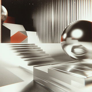 Sunward Ink Expedition style, Midjourney V6.1: abstract 3D render