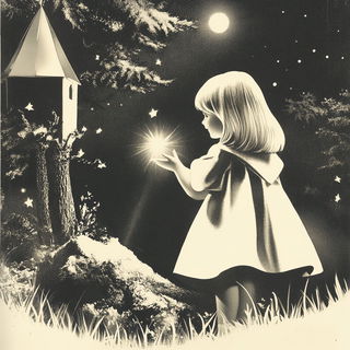 Sunward Ink Expedition style, Midjourney V6.1: retro fairy-tale illustration