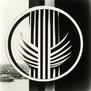 Sunward Ink Expedition style, Midjourney V6.1: bold minimalist logo design for Istanbul city municipal services