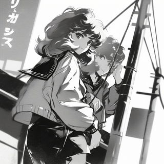 Sunward Ink Expedition style, Midjourney V6.1: black-and-white manga comic strip