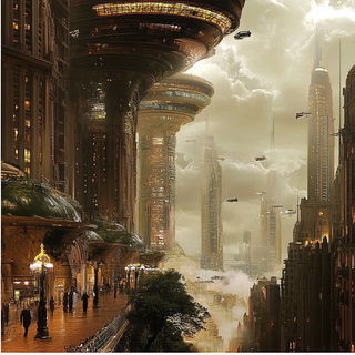 Crosstitch Noir style, Midjourney V6.1: megacity with futuristic bioarchitecture