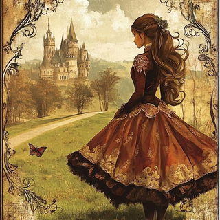 Crosstitch Noir style, Midjourney V6.1: retro fairy-tale illustration