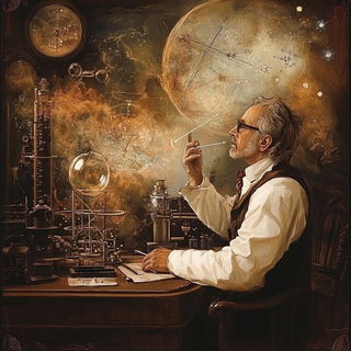 Crosstitch Noir style, Midjourney V6.1: editorial illustration for popular scientific magazine cover