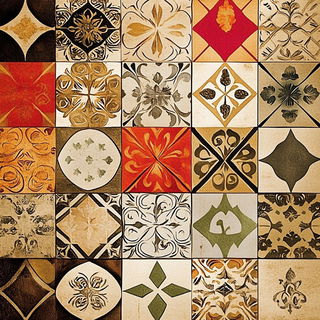 Crosstitch Noir style, Midjourney V6.1: creative pattern composition