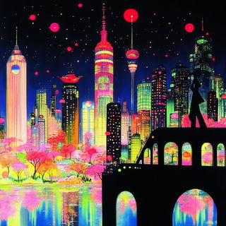 Navy Tessellash style, Midjourney V6.1: megacity with futuristic bioarchitecture