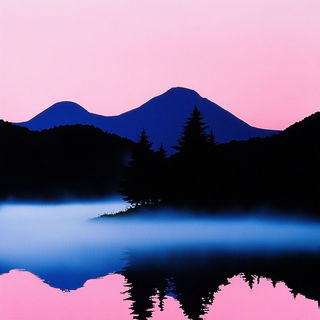 Navy Tessellash style, Midjourney V6.1: realistic landscape photograph of quiet dawn