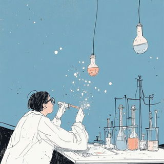 Pulpbeam Carnival style, Midjourney V6.1: editorial illustration for popular scientific magazine cover