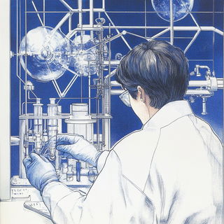 The Pink Meridian Society style, Midjourney V6.1: editorial illustration for popular scientific magazine cover