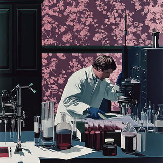Blackwater Vitraelia style, Midjourney V6.1: editorial illustration for popular scientific magazine cover