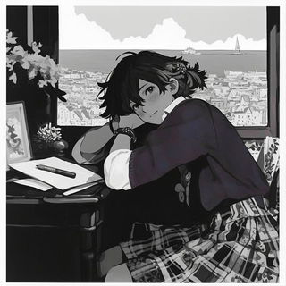 Blackwater Vitraelia style, Midjourney V6.1: black-and-white manga comic strip