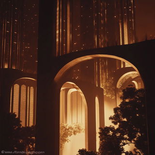 Galeprint style, Midjourney V6.1: megacity with futuristic bioarchitecture