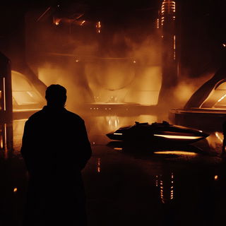 Galeprint style, Midjourney V6.1: cinematic shot from sci-fi movie