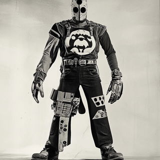 Ruincel style, Midjourney V6.1: concept art character design of retropunk steam knight