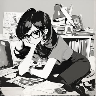 Ruincel style, Midjourney V6.1: black-and-white manga comic strip