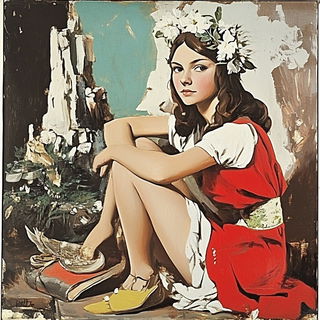 Ruincel style, Midjourney V6.1: classical 18th-century oil painting