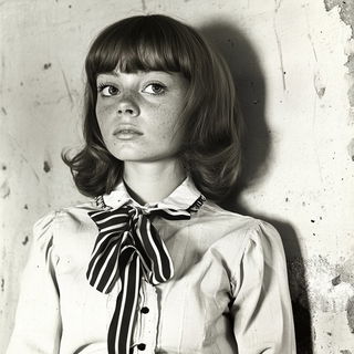 Ruincel style, Midjourney V6.1: photographic portrait of female protagonist