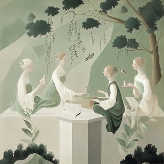 Pine Squall Register style, Midjourney V6.1: classical 18th-century oil painting