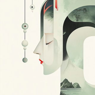 Pine Squall Register style, Midjourney V6.1: typographic composition with large letters