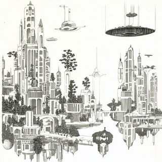 Darkroom Nacre style, Midjourney V6.1: megacity with futuristic bioarchitecture