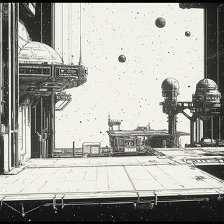 Darkroom Nacre style, Midjourney V6.1: cinematic shot from sci-fi movie
